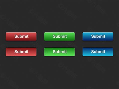红绿蓝渐变立体圆角矩形按钮素材网页UI素材免费下载 图片编号 8931470 六图网