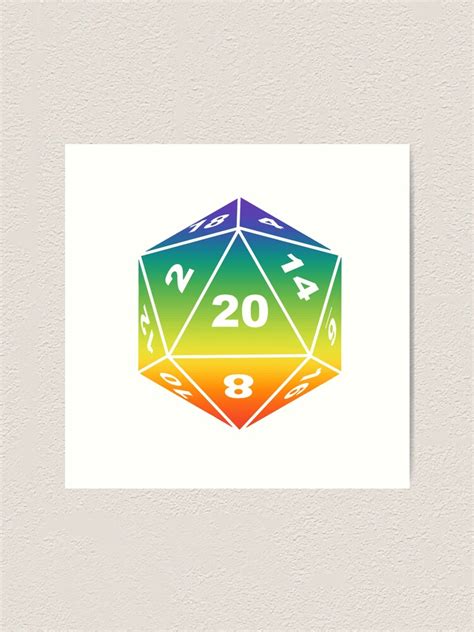 Gay Rainbow Pride Flag D20 Dungeons Dragons Dice Art Print By