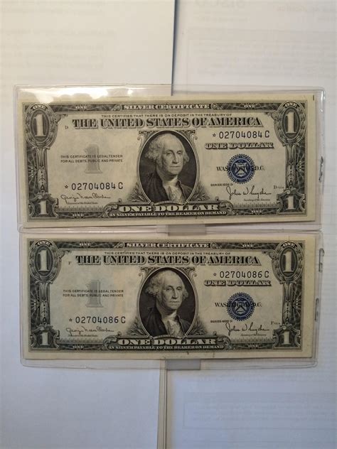 1935 D $1 Silver Certificate Star Notes (Almost Consecutive) : r/papermoney