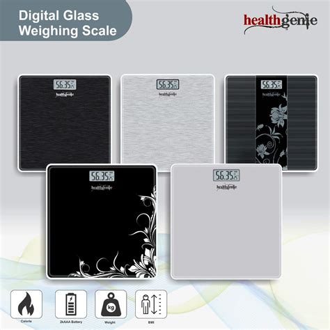 Healthgenie Thick Tempered Glass Lcd Display Digital Weighing Machine