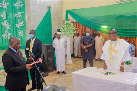 Governor Inuwa Swears In Justice Joseph Awak As Chief Judge Of Gombe