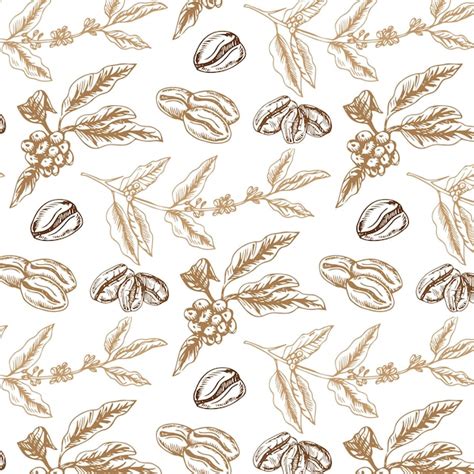 Premium Vector Coffee Bean Seamless Pattern Including Seamless On