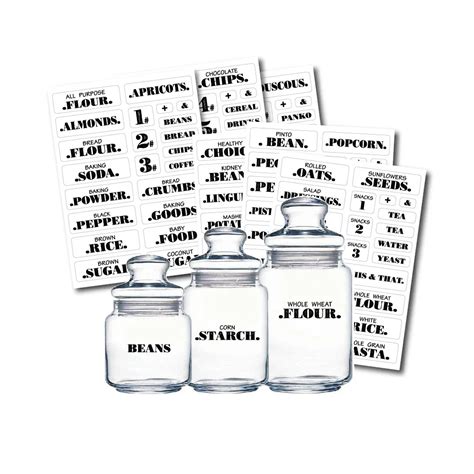 Transparent Removable Jar Labels Sticker For Food Pantry Organizing