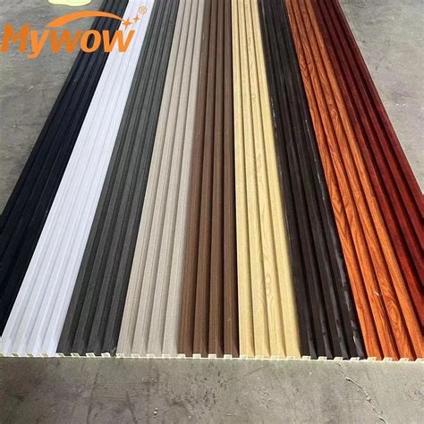 wooden grain pvc wpc fluted wall panels  decoration fluted wall