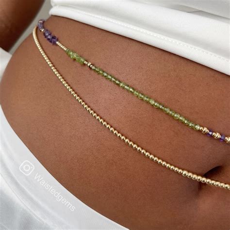 K Gold Single Strand Waist Beads African Waist Beads K Etsy