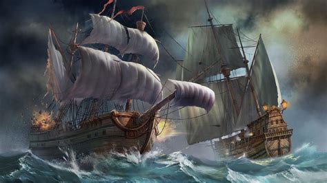 Pirate Ship Battle Wallpaper