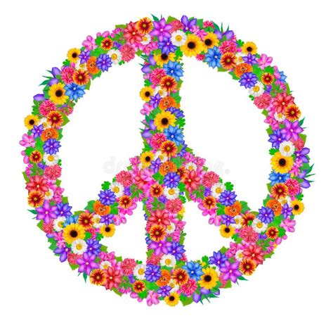 Sign Peace From Flowers Stock Illustration Image Of Orange 50732763