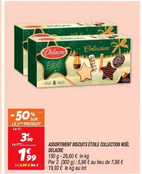 Promo Assortiment Biscuits étoile Collection Noël Delacre chez Netto