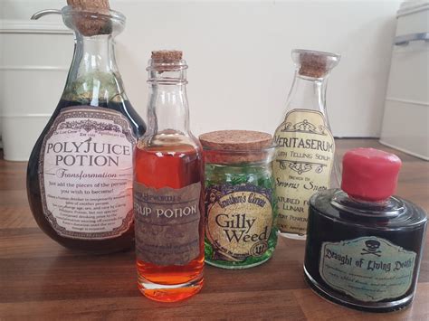 I made some potion bottles for my harry potter bathroom and wanted to ...