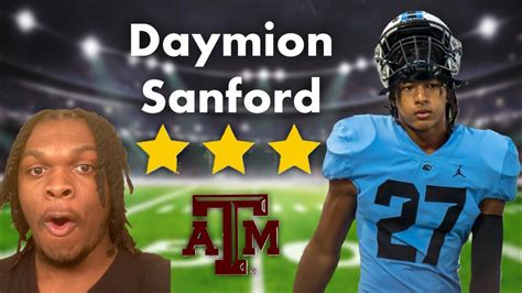 Daymion Sanford Highlights Reaction Texas Aandm Football Commit Youtube