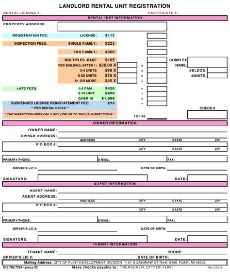 City of Flint, Michigan Landlord Rental Unit Registration - Fill Out ...