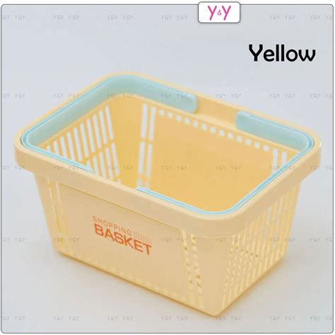 Y Y Eco Milky Plastic Shopping Basket With Handle Accessories