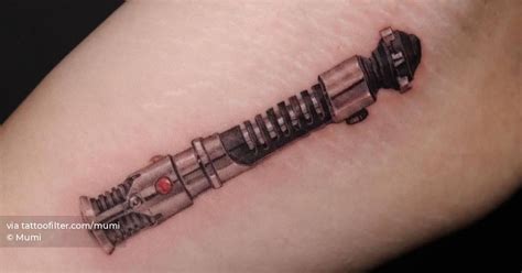 Obi Wan Kenobis Lightsaber Tattooed On The Inner