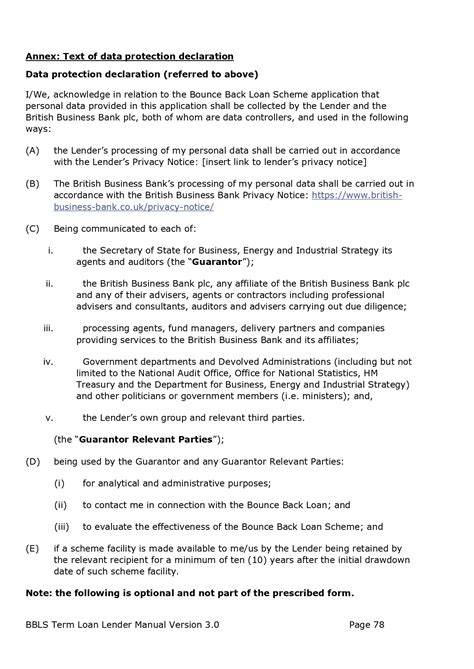 A Copy of the Bounce Back Loan Application Form That You Signed to Get