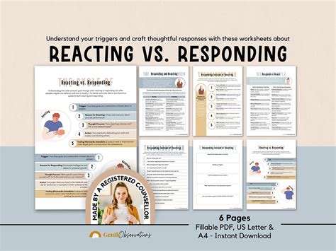 Reacting Vs Responding Worksheets For Improved Communication Skills