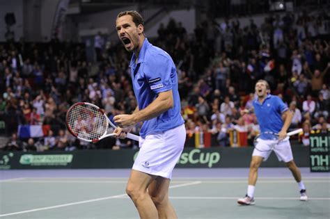 Photo Michaël Llodra et Julien Benneteau lors du quart de finale de