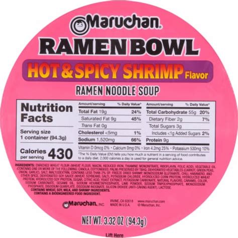 Maruchan® Hot And Spicy Ramen Noodles With Shrimp And Vegetables Bowl 3