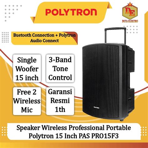 Jual Speaker Wireless Professional Portable Polytron 15 Inch PAS