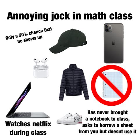 Annoying Jock In Math Class Starter Pack Rstarterpacks