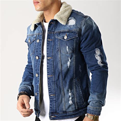 Uniplay Veste Jean Col Mouton 5019 Bleu Denim