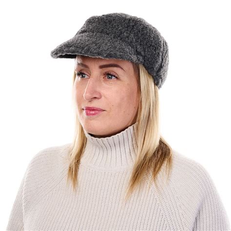 Wool Cap With Ear Flaps Dark Grey