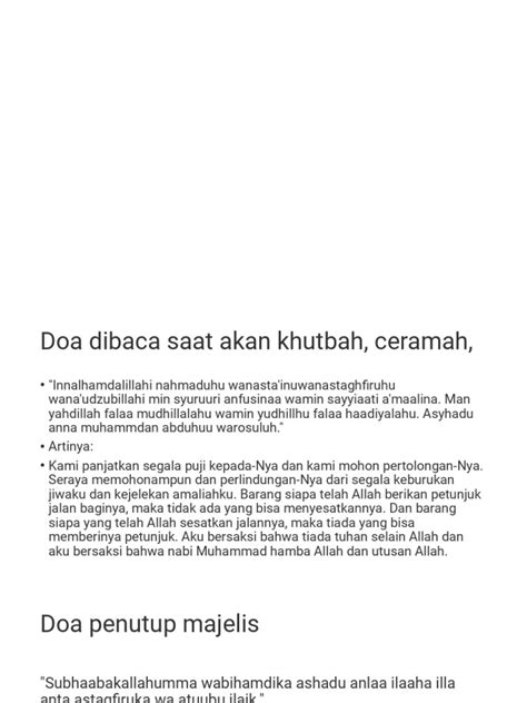 Doa Penutup Majelis | PDF