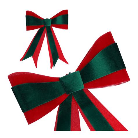 Kokarda na choinke duża zielono czerwona 46x34 świąteczna na prezent