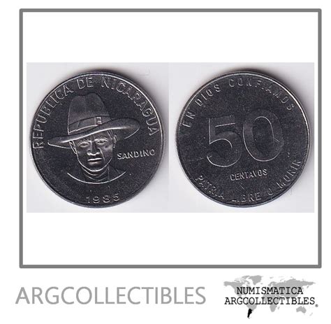 Nicaragua Moneda 50 Centavos 1985 Sandino Acero KM 42a UNC