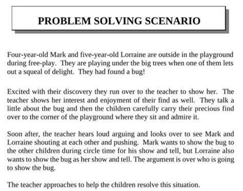 Solved PROBLEM SOLVING SCENARIO Four Year Old Mark And Chegg