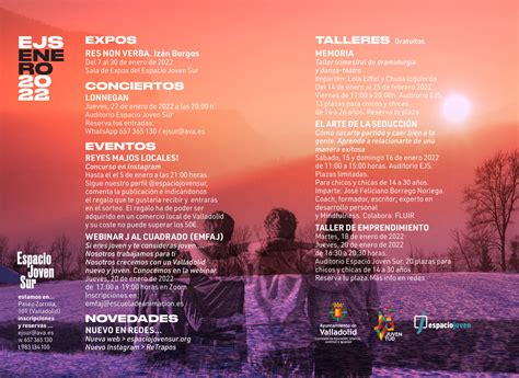 Actividades Enero Espacio Joven Sur Valladolid La Gu A Go