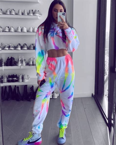 Uniform 🌈 Jenselter Cropped Hoodie Joggers In Neon Rainbow Myrrhe