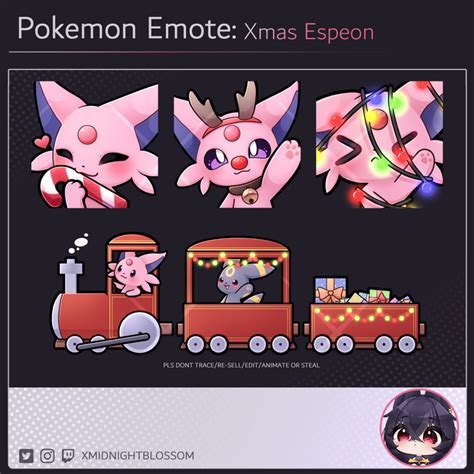 Espeon Psiana Christmas Xmas Holiday Emote Set Budle For Twitch Discord