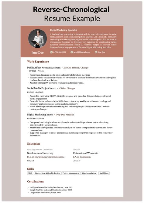 Chronological Resume Template