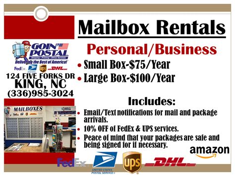 Mailbox Rental King Nc Goin Postal