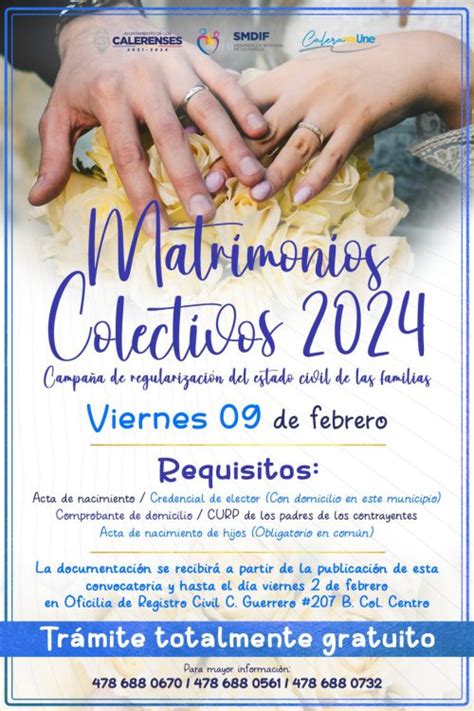 Lanzan Convocatoria Para Matrimonios Colectivos En Calera Ntr Zacatecas