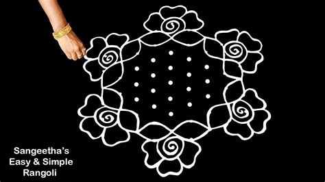 Easy Navratri Rangoli With Dots Diwali Rangoli Designs Easy Daily