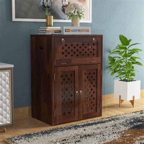 Sabta Craft Solid Sheesham Wood Inverter Battery Cabinet Single