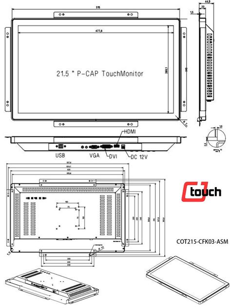 Cjtouch Open Frame Oem Project Capacitive Waterproof Vandal