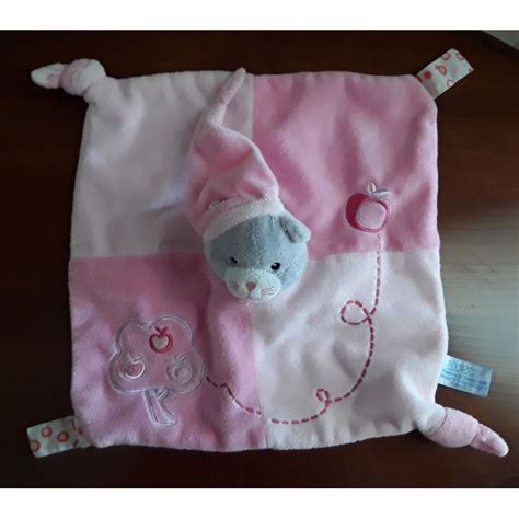 Acheter Doudou Plat Chat Rose Gipsy Pas Cher I Doudou B B Enfant