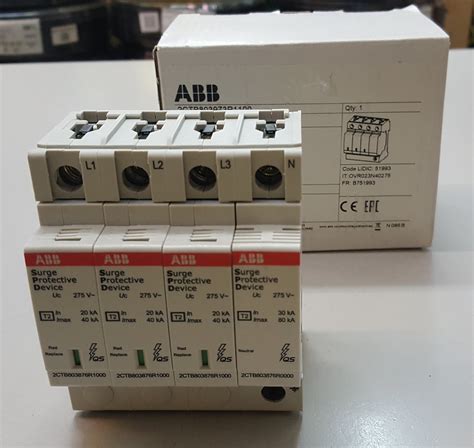 ABB Surge Protective Device OVR T2 3N 40 275 P TS QS 3 Phase Lightning