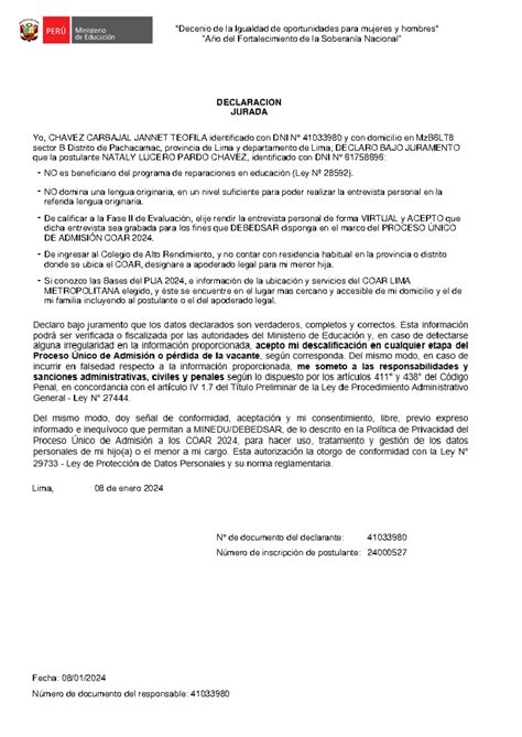 Declaracion Jurada Modelo 3