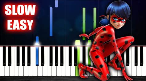 Miraculous Ladybug Theme Slow Easy Piano Tutorial Youtube