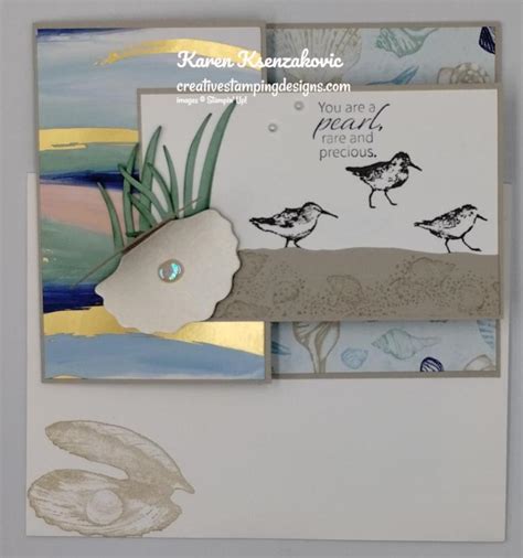 Stampin Up Seaside Bay For Fun Fold Friday Creative Stamping Designs