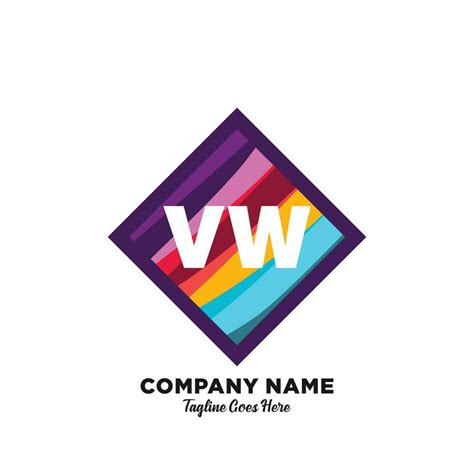 VW Initial Logo With Colorful Template Vector 23384252 Vector Art At