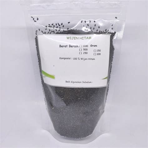 Jual 250gr Black Sesame Seeds Wijen Hitam Mentah Sumber Calcium