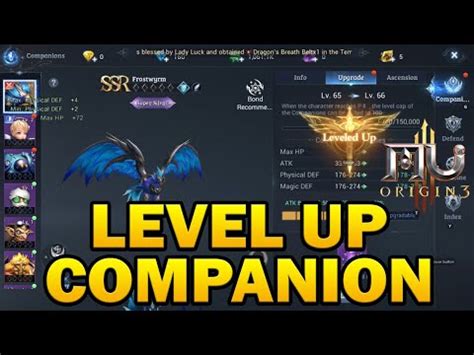 Mu Origin Asia How To Level Up Companion Menchdrey Youtube