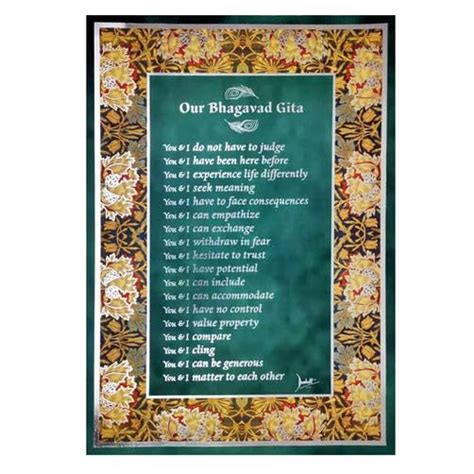 Bhagavad Gita Wall Poster Silver 18 Lessons From Bhagavad Gita By