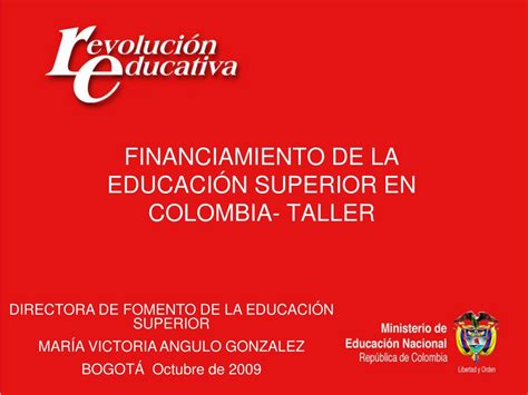 Ppt Financiamiento De La Educaci N Superior En Colombia Taller