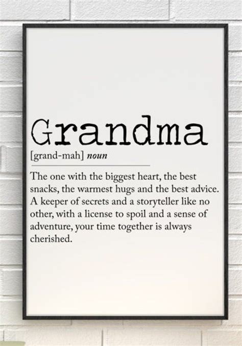 Personalised Grandma Print, Grandma Meaning, Grandma Definition, Home Decor, Wall Art, Home ...