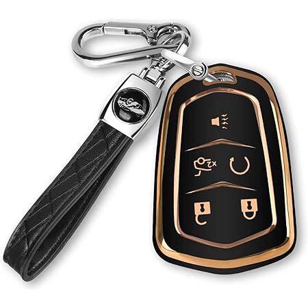 Cacacar For Cadillac Key Fob Cover Premium Soft TPU Full Protection